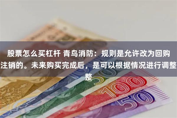 股票怎么买杠杆 青鸟消防：规则是允许改为回购注销的。未来购买完成后，是可以根据情况进行调整