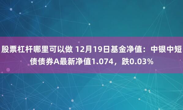 股票杠杆哪里可以做 12月19日基金净值：中银中短债债券A最新净值1.074，跌0.03%