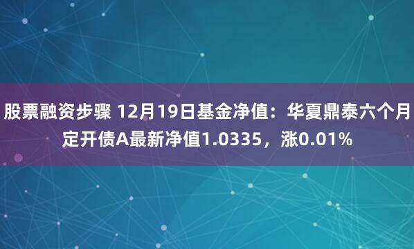 股票融资步骤 12月19日基金净值：华夏鼎泰六个月定开债A最新净值1.0335，涨0.01%